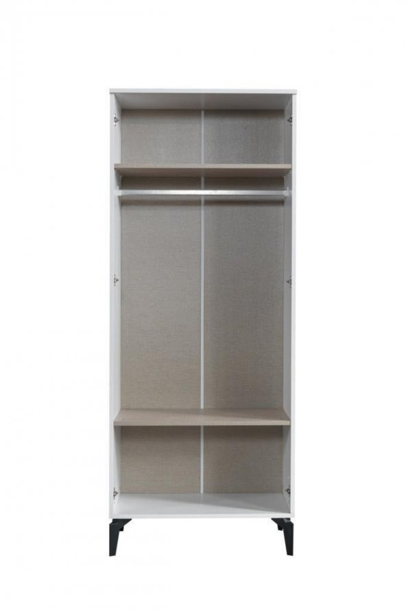 Erezoğulları Mobilya Çizgi 2 Kapılı Gardırop Elbise Dolabı 80x47x200cm - 2