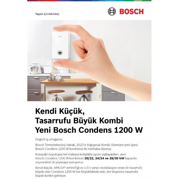 Bosch Condens 1200w - 24 Kw Tam Yoğuşmalı Kombi - 2