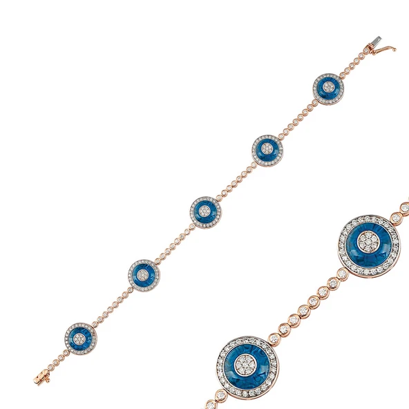 Nazar Boncuklu 1,87ct Pırlanta Bileklik - Resim 2