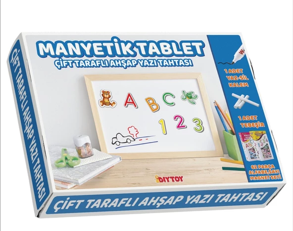 Diy-Toy Ahşap Tablet Tahta 62 Parça Magnetli 2250 - 2