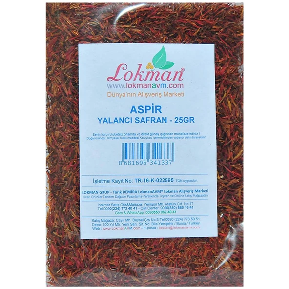 Doğal Aspir Otu Bitkisi Asfor Yalancı Safran Otu Bitki 25GR - 4
