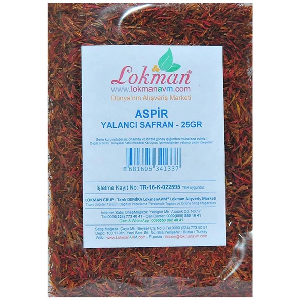 Doğal Aspir Otu Bitkisi Asfor Yalancı Safran Otu Bitki 25GR - 5