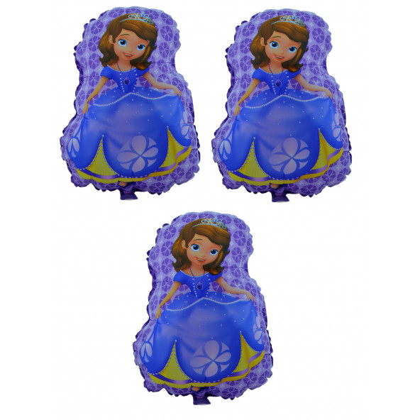 Prenses Sofia 3 Adet Büyük Boy 41cmx52cm Folyo Balon (Helyum) No:3