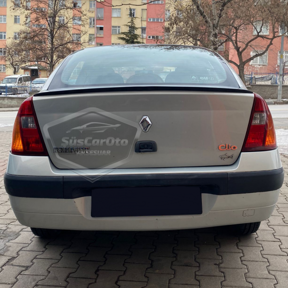 Renault Clio 2 Symbol 1998-2008 Sedan Uyumlu Bagaj Üstü Spoiler Bagaj Çıtası Piano Black Parlak Siyah - 7