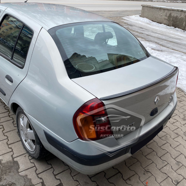 Renault Clio 2 Symbol 1998-2008 Sedan Uyumlu Bagaj Üstü Spoiler Bagaj Çıtası Piano Black Parlak Siyah - 9