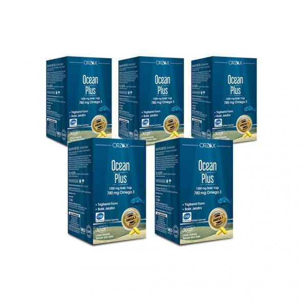 Ocean Plus Balık Yağı Omega-3 1200 Mg 30 Kapsül 5'Li PAKET (SKT:03/2026) ürün görseli 1