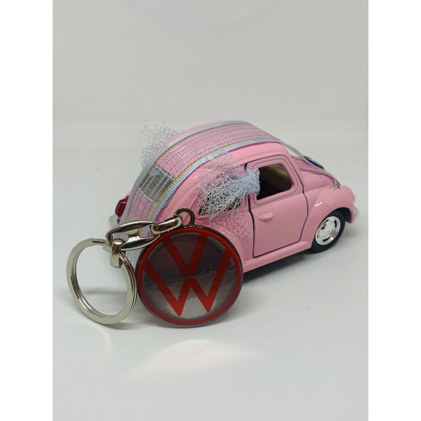 VOLKSWAGEN LOGOLU ÇİFT TARAFLI DAMLA ANAHTARLIK (2 ADET GÜMÜŞ-KIRMIZI) ürün görseli