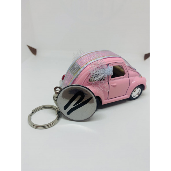 VOLKSWAGEN R LOGOLU ÇİFT TARAFLI DAMLA ANAHTARLIK (2 ADET GÜMÜŞ-SİYAH) - Resim 3