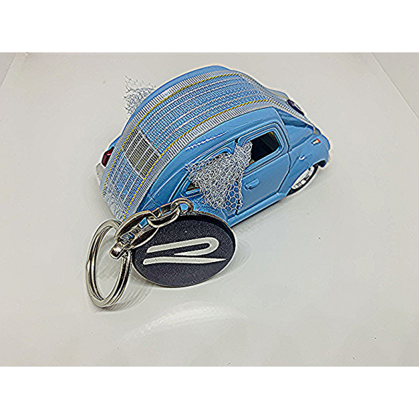 VOLKSWAGEN R LOGOLU ÇİFT TARAFLI DAMLA ANAHTARLIK (2 ADET SİYAH-GÜMÜŞ) - 3
