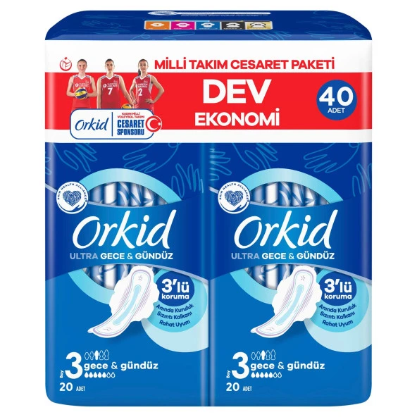 Orkid Ultra Extra Gece Ped Cesaret Paketi 40 Adet - 3