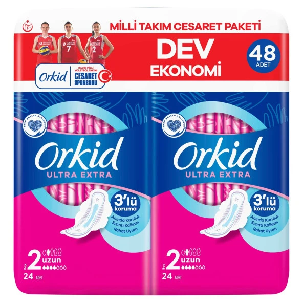 Orkid Ultra Extra Uzun Ped Cesaret Paketi 48x3 144 Adet - Resim 4
