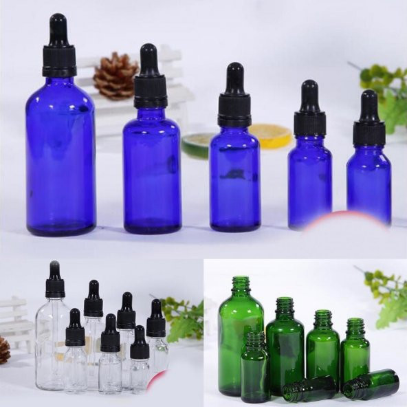 Cam Şişe + Damlalık Aracı Yeşil 5 ml - 2