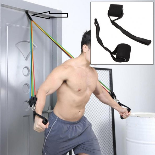 Evde Spor Kapı Üzeri Direnç Bandı Tutacağı - Resim 4