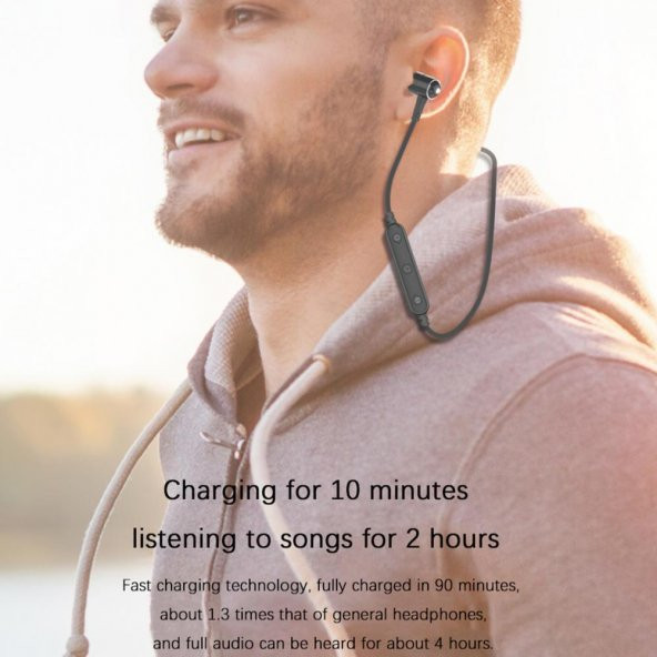 AWEI B930BL manyetik kulaklık spor Stereo kablosuz kulaklık mikrofon bas - 6