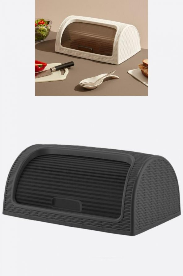 Flosoft Ekmek Kutusu, Sürgülü Ekmeklik Dolabı Füme - 2