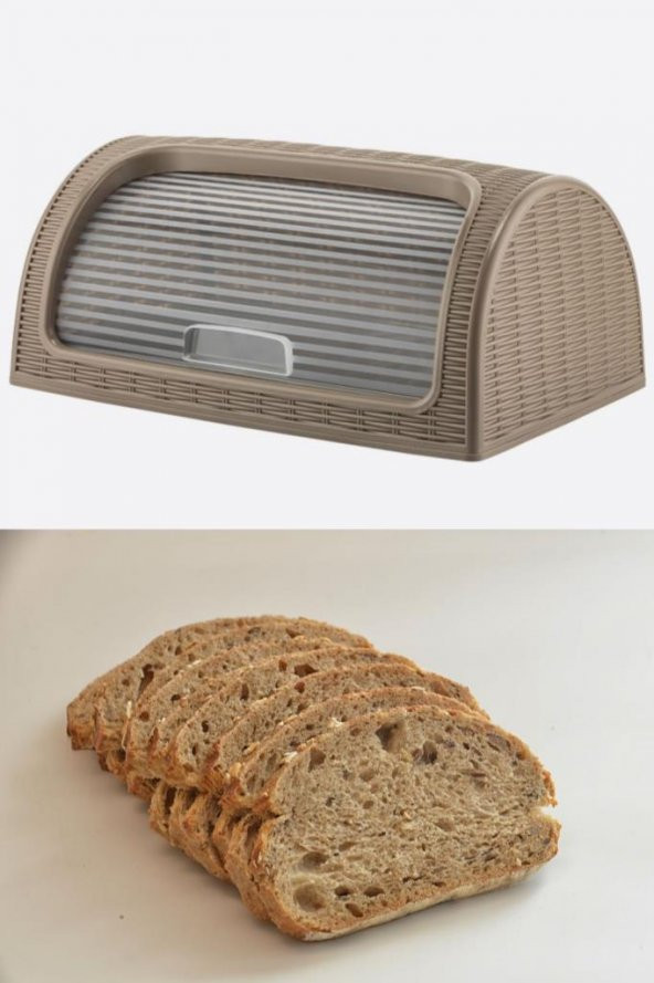 Flosoft Ekmek Kutusu, Sürgülü Ekmeklik Dolabı Kahve - 2