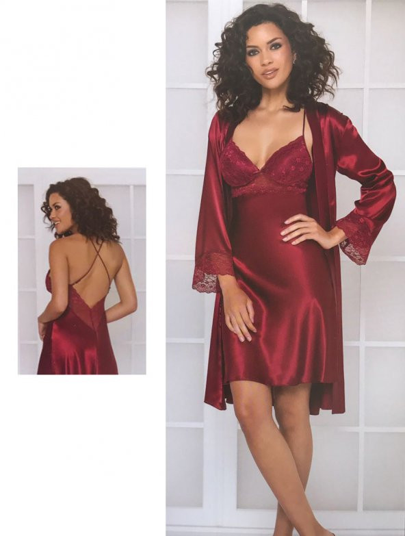 Pierre Cardin Saten Gecelik Sabahlık Takımı 4285 N ürün görseli 1