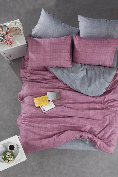 MSLND101 Miss linda home %100 Pamuklu Çift Kişilik Çift Taraflı Nevresim Takımı - 10