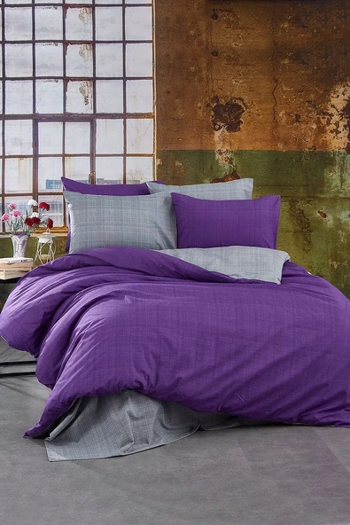 MSLND101 Miss linda home %100 Pamuklu Çift Kişilik Çift Taraflı Nevresim Takımı - 4