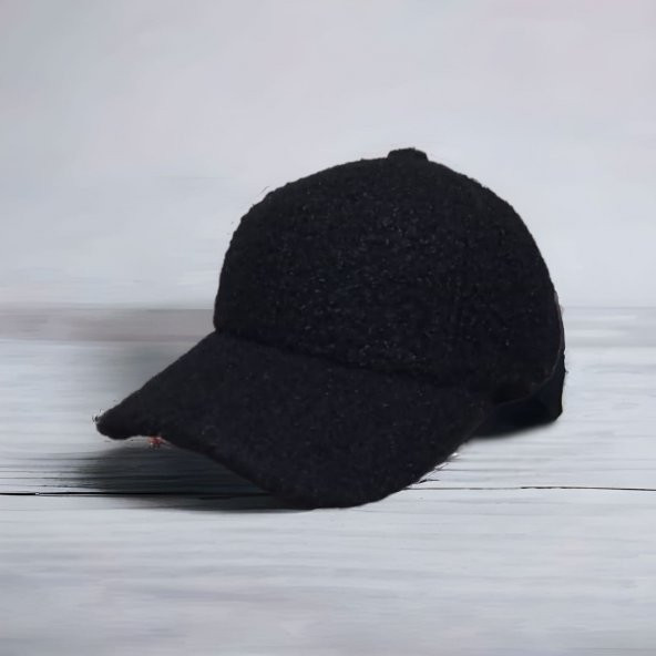 Kadın Kıvırcık Peluş Şapka Siyah
