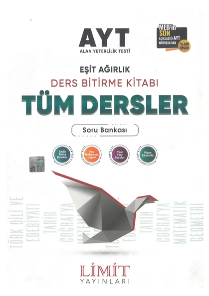 Limit AYT Eşit Ağırlık Tüm Dersler Ders Bitirme Kitabı