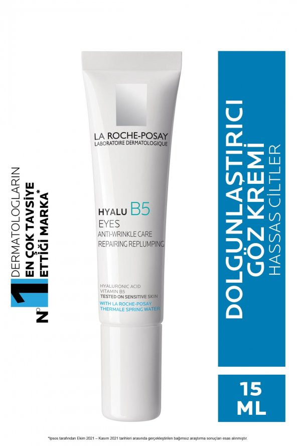 LA ROCHE POSAY Hyalu B5 Yeux 15ml - İnce ve Yorgun Göz Çevresi için Dolgunlaştırıcı Göz Kremi