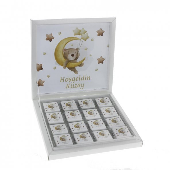 48 Adet Ayıcıklı Aydede Bebek Çikolatas İsim Etiketliı Madlen - 2