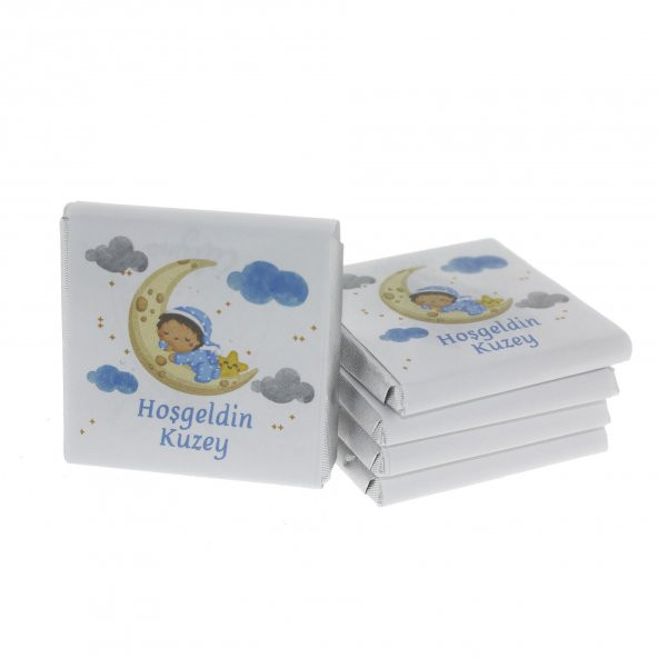 48 Adet Aydedeli Bebek İsim Etiketli Madlen Çikolata Erkek - 3