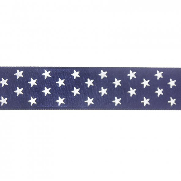 2,5cm x 5metre Kumaş Kurdela Parlak Yıldızlı - 2