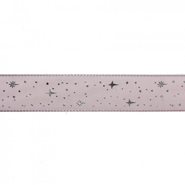 2,5cm x 5metre Parlak Yıldızlı Kumaş Kurdela - 8