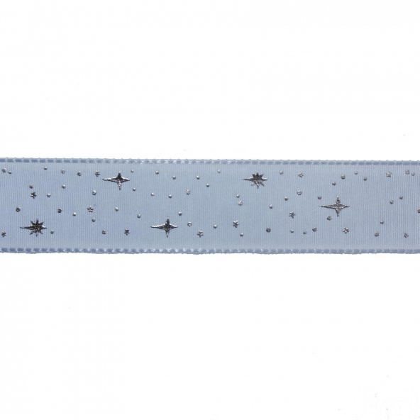 2,5cm x 5metre Parlak Yıldızlı Kumaş Kurdela - 9