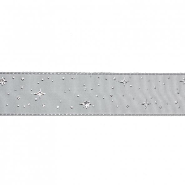 2,5cm x 5metre Parlak Yıldızlı Kumaş Kurdela - 12