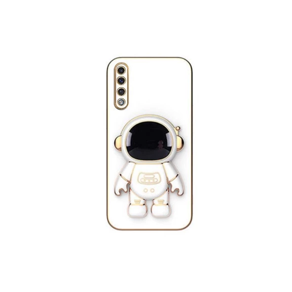 Gpack Samsung Galaxy A50 Kılıf Kamera Korumalı Astronot Desenli Standlı Silikon