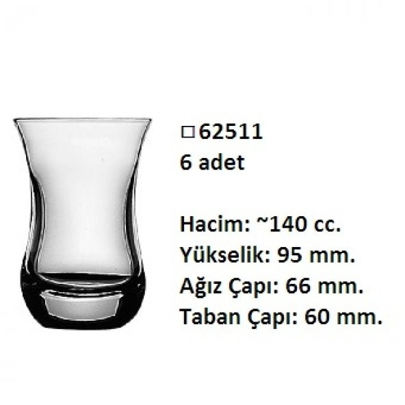 Paşabahçe 62511 aıda çay bardağı 6 lı çay bardak - 2