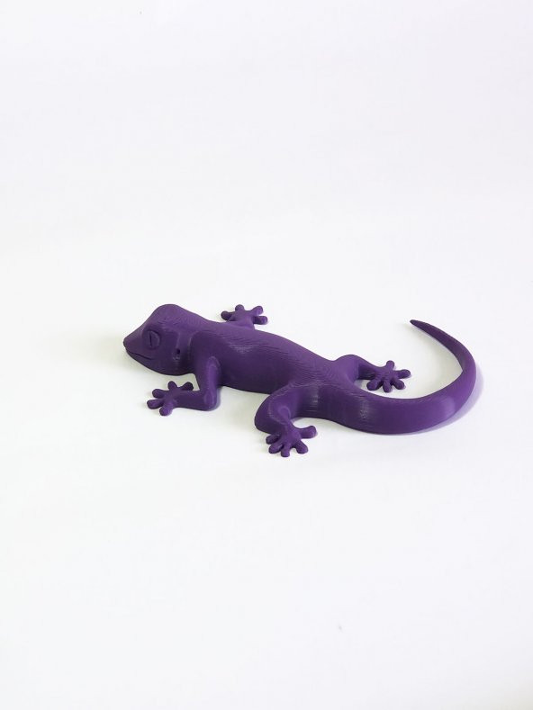 3D Kertenkele Gecko Figürlü Model Oyuncak - Mor - Resim 2