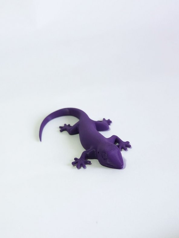 3D Kertenkele Gecko Figürlü Model Oyuncak - Mor - Resim 5