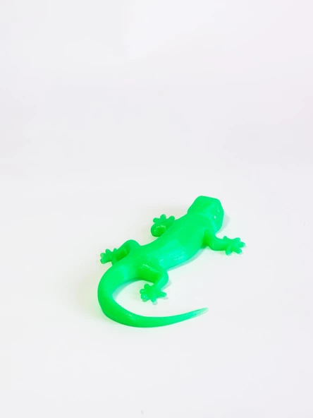 3D Kertenkele Gecko Figürlü Model Oyuncak - Neon Yeşili - 2