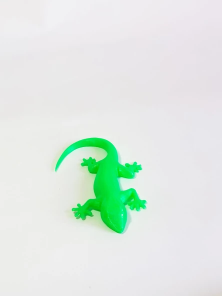 3D Kertenkele Gecko Figürlü Model Oyuncak - Neon Yeşili - 4