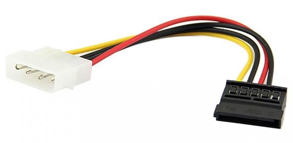 PrimeX PX-4960 PSU Molex Sata Çevirici,  Kasa içi HDD/DVD/SSD 4 pin Molex to Sata Power Güç Kablosu 15 cm