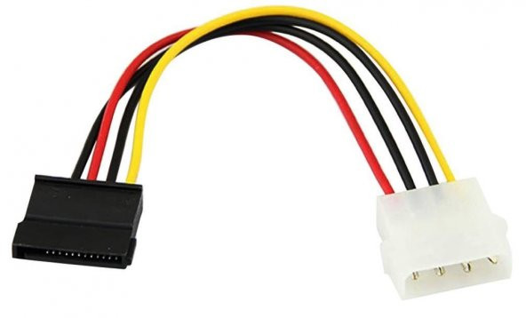 PrimeX PX-4960 PSU Molex Sata Çevirici,  Kasa içi HDD/DVD/SSD 4 pin Molex to Sata Power Güç Kablosu 15 cm - 3