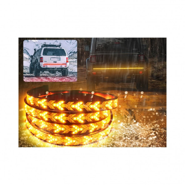 12V  24V V Model Bagaj Akar Dönüş Fren Sinyal Farı Esnek ISık Ledi 120CM V Model 120 cm AA169 - 4