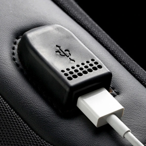 9530 Erkek Usb Şarj Portu Saklama Göğüs Çantası Siyah - 3