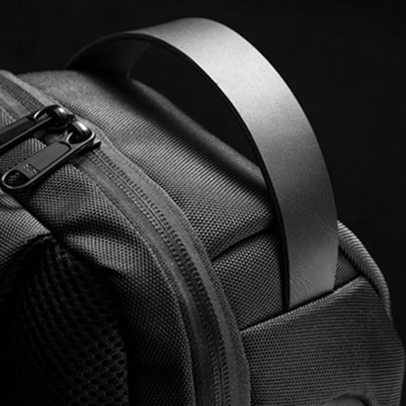 9530 Erkek Usb Şarj Portu Saklama Göğüs Çantası Siyah - 4