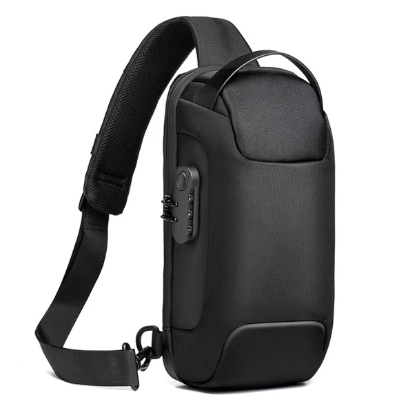 9530 Erkek Usb Şarj Portu Saklama Göğüs Çantası Siyah