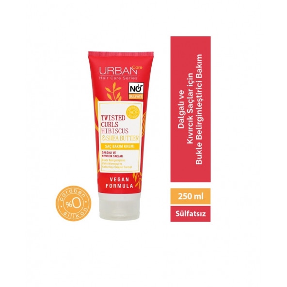 Urban Care Twisted Curls Hibiscus & Shea Butter Bukle Belirginleştirici Sülfatsız Saç Bakım Kremi 250 ML