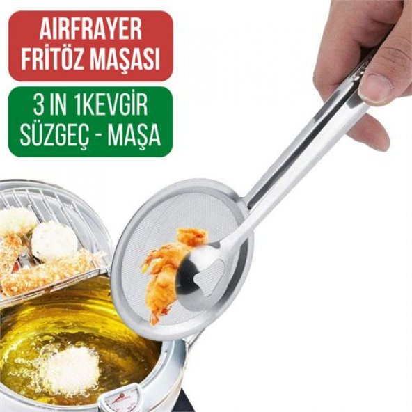 Kevgirli Süzgeçli AirFrayer Frütöz Kızartma Maşası
