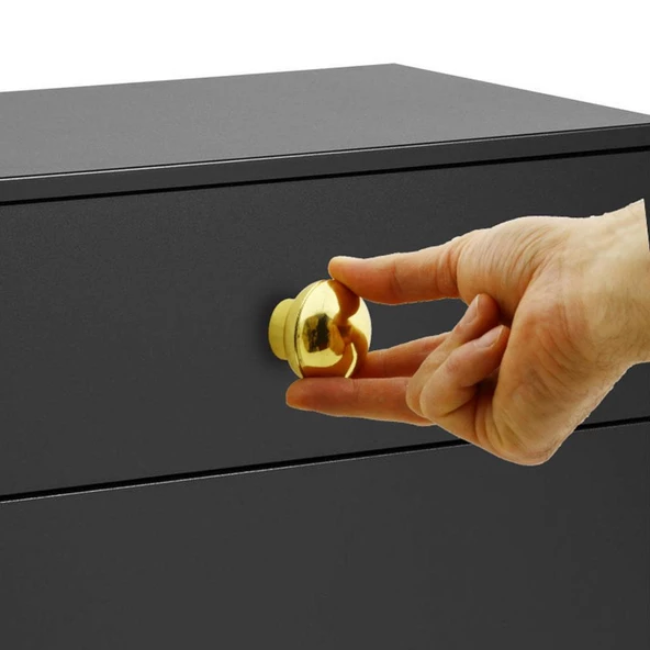 Alya Düğme Mobilya Mutfak Dolap Dolabı Çekmece Kulpu Kulbu Plastik Gold Altın Tek Vidalı Kulpları - Resim 2