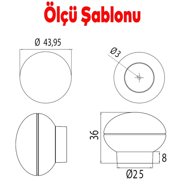 Alya Düğme Mobilya Mutfak Dolap Dolabı Çekmece Kulpu Kulbu Plastik Gold Altın Tek Vidalı Kulpları - Resim 5