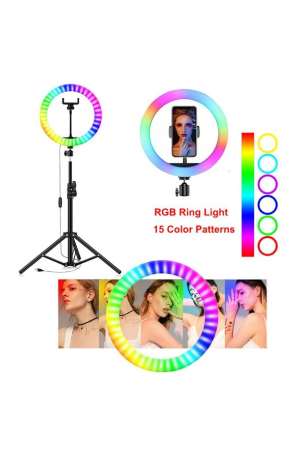 Mj26 10inç Rgb Led Selfie Işığı Tripot Youtuber Kumandalı Ring Lıght - 3