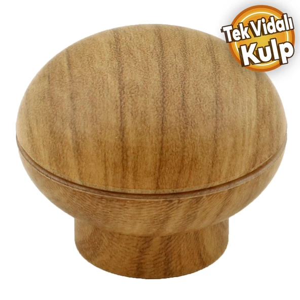 Alya Düğme Mobilya Mutfak Dolap Dolabı Çekmece Kulpu Kulbu Plastik Kahverengi Ceviz Tek Vidalı Kulp
